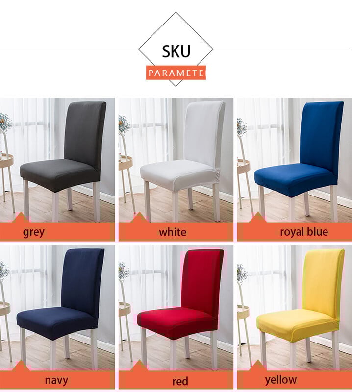 Huse pentru scaune de culoare solidă Four Seasons Huse pentru scaune de masă din material textil neted Protejează mobila Husă elastică înaltă pentru decorarea casei