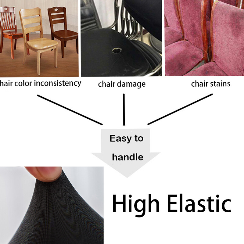 Huse pentru scaune de culoare solidă Four Seasons Huse pentru scaune de masă din material textil neted Protejează mobila Husă elastică înaltă pentru decorarea casei