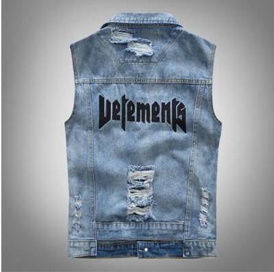 2023 Muški traper prsluk s zakrpama Dizajnerski prsluk s poderanim traperom Muški traper prsluk Muški traperski prsluk bez rukava Pohaban veličina 6XL