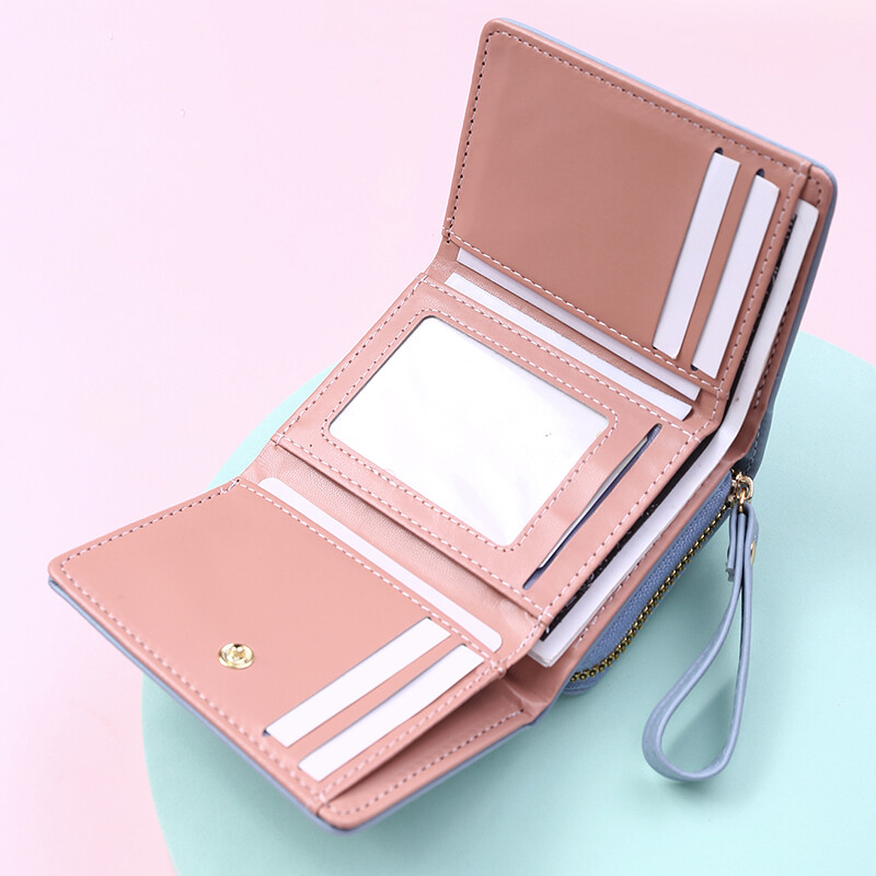 Portofel mic pentru femei de marcă de lux Suport de carduri Portofele scurte cu portmoneu pentru femei, doamne, din piele PU, mini clutch