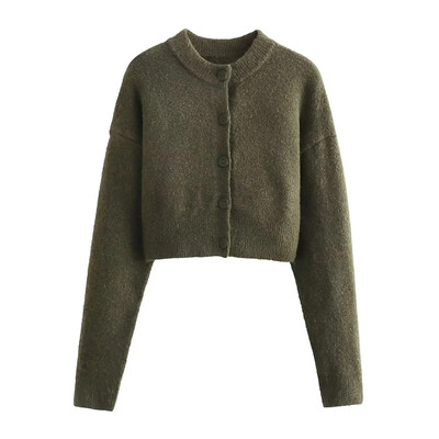 Laxsesu baltas megztinis moteriškas megztinis šiltas o formos laisvalaikio paltas Pavasario ruduo 2024 m. Naujas tamprus moteriškas mados megztas megztinis