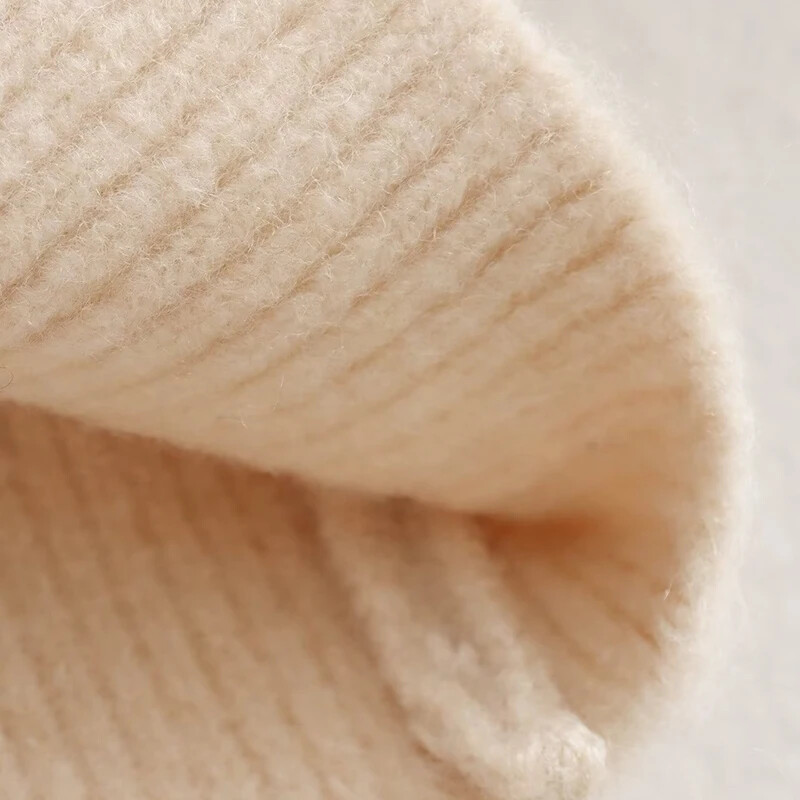 Laxsesu baltas megztinis moteriškas megztinis šiltas o formos laisvalaikio paltas Pavasario ruduo 2024 m. Naujas tamprus moteriškas mados megztas megztinis