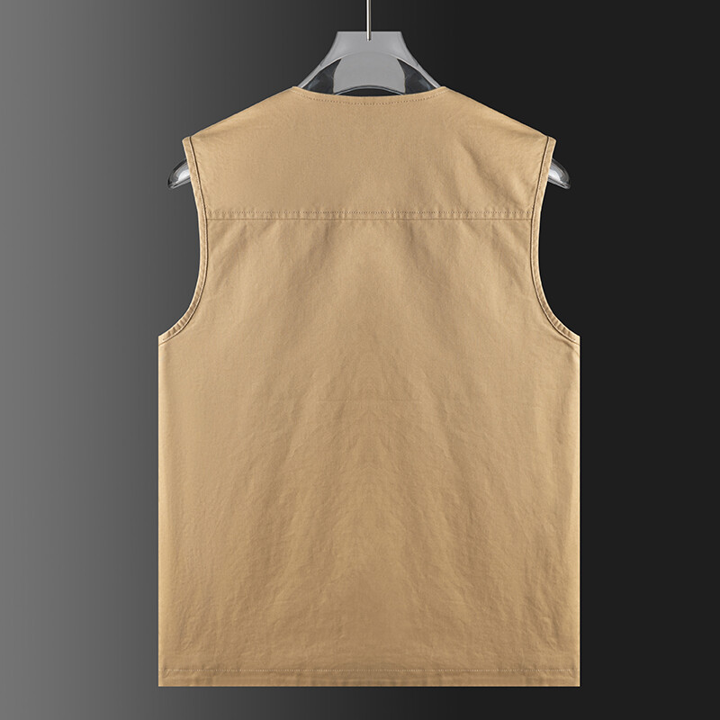 Ārā Kokvilnas jaka bez piedurknēm Modes makšķerēšanas vestes Vīriešu kabatas fotografēšanas veste Ikdienas veste jaka vīriešu liela izmēra 8XL