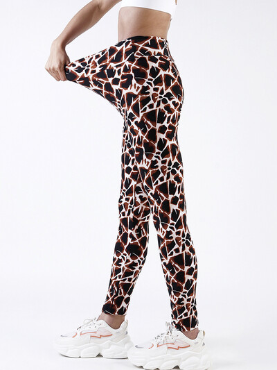 YSDNCHI Leopardo rašto antblauzdžiai Treniruotės Moteriški antblauzdžiai Aukštu juosmeniu Naujos sportinės Push Up Kelnės Fitness