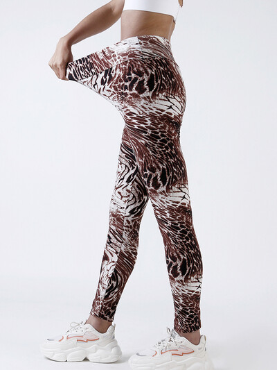 YSDNCHI Leopardo rašto antblauzdžiai Treniruotės Moteriški antblauzdžiai Aukštu juosmeniu Naujos sportinės Push Up Kelnės Fitness