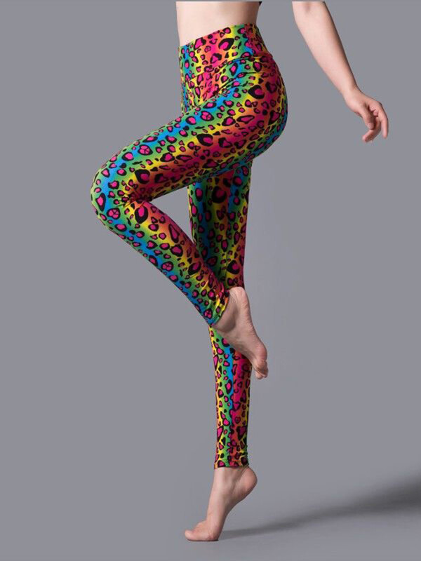 YSDNCHI Leopardo rašto antblauzdžiai Treniruotės Moteriški antblauzdžiai Aukštu juosmeniu Naujos sportinės Push Up Kelnės Fitness