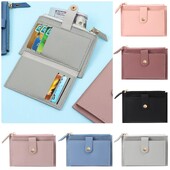 Női divat kis pénztárca egyszínű PU bőr mini érme pénztárca pénztárca hitelkártyatartó táskák