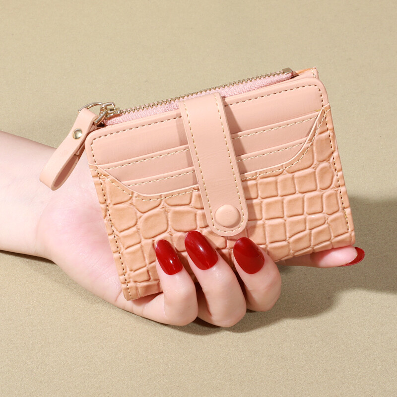 Portofel elegant pentru femei cu mai multe carduri - clutch securizat cu fermoar dublu 