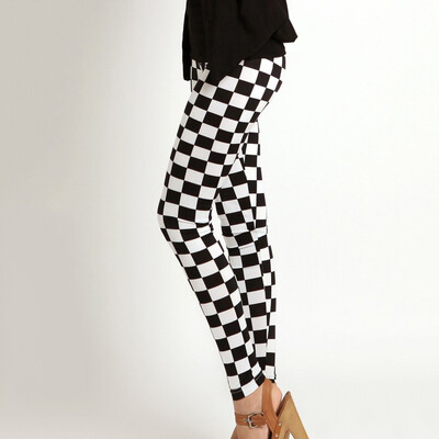 LJCUIYAO Karirane tajice Ženska odjeća za teretanu Ljetne hlače Push Up Moda za fitness Hlače visokog struka Mrežasti print Vježbanje Pleteno