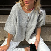 2000 m. megztiniai y2k drabužiai Moteriški vienspalviai apvaliu kaklu, viena krūtine trumpomis rankovėmis megztiniai, madingi gatvės drabužiai