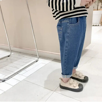 Μωρό αγόρι Loose Jeans Νέα μόδα Κορεάτικο στυλ Casual μονόχρωμο τζιν Ανοιξιάτικο φθινόπωρο παιδικό τζιν παντελόνι για 1-7 χρόνια