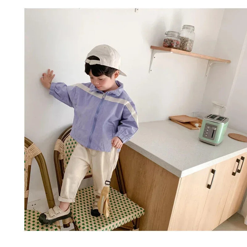 Bebeluș băiețel fetiță blugi largi Noua modă în stil coreean Blugi ocazional de culoare solidă, primăvară, toamnă, pantaloni din denim pentru copii, pentru 1-7 ani