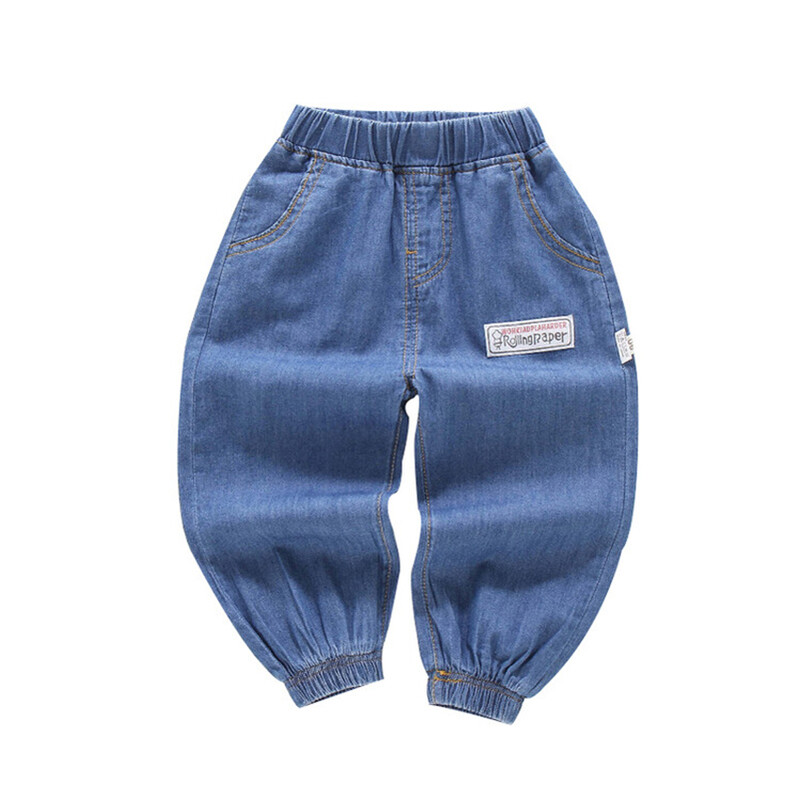 2024 tavaszi és őszi fiúdivat alkalmi címke Lámpás nadrágok Szúnyogálló nadrágok/farmerek 1-6 éves korig