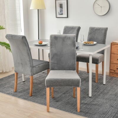 Plišana jednobojna navlaka za blagovaonske stolice, elastične navlake za stolice, torbica, rastezljive navlake za stolice za vjenčanja, hotelske bankete, blagovaonice