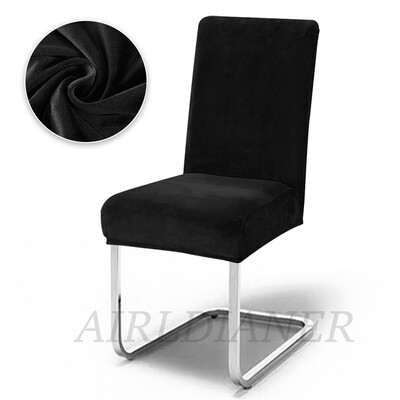 Luksusa samta krēslu pārvalki Biezi mīksti krēslu sēdekļu pārvalki Plain spandeksa krēsla aizsargs banketu birojs pelēks noņemams restorāns