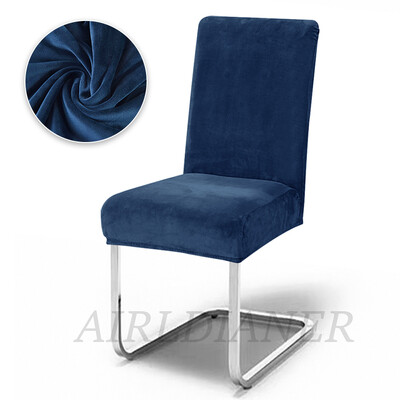 Luksusa samta krēslu pārvalki Biezi mīksti krēslu sēdekļu pārvalki Plain spandeksa krēsla aizsargs banketu birojs pelēks noņemams restorāns