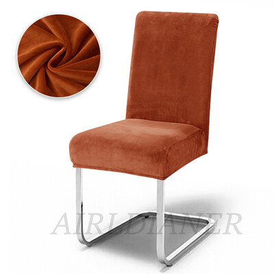 Luksusa samta krēslu pārvalki Biezi mīksti krēslu sēdekļu pārvalki Plain spandeksa krēsla aizsargs banketu birojs pelēks noņemams restorāns