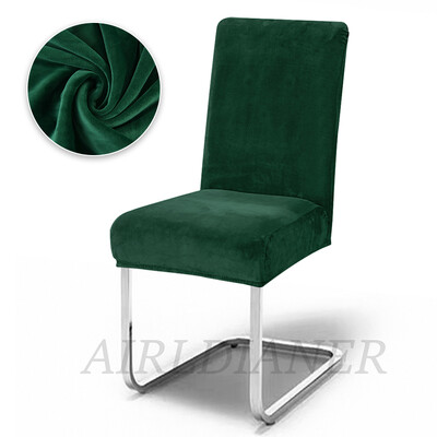 Luksusa samta krēslu pārvalki Biezi mīksti krēslu sēdekļu pārvalki Plain spandeksa krēsla aizsargs banketu birojs pelēks noņemams restorāns