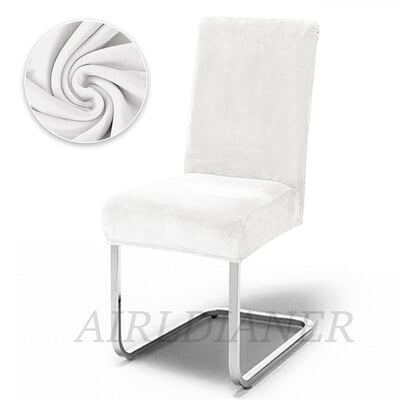 Luksusa samta krēslu pārvalki Biezi mīksti krēslu sēdekļu pārvalki Plain spandeksa krēsla aizsargs banketu birojs pelēks noņemams restorāns