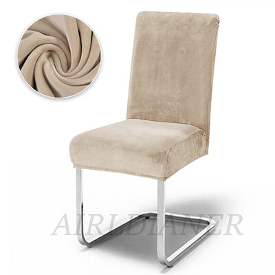 Luksusa samta krēslu pārvalki Biezi mīksti krēslu sēdekļu pārvalki Plain spandeksa krēsla aizsargs banketu birojs pelēks noņemams restorāns