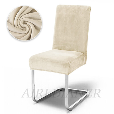 Luksusa samta krēslu pārvalki Biezi mīksti krēslu sēdekļu pārvalki Plain spandeksa krēsla aizsargs banketu birojs pelēks noņemams restorāns