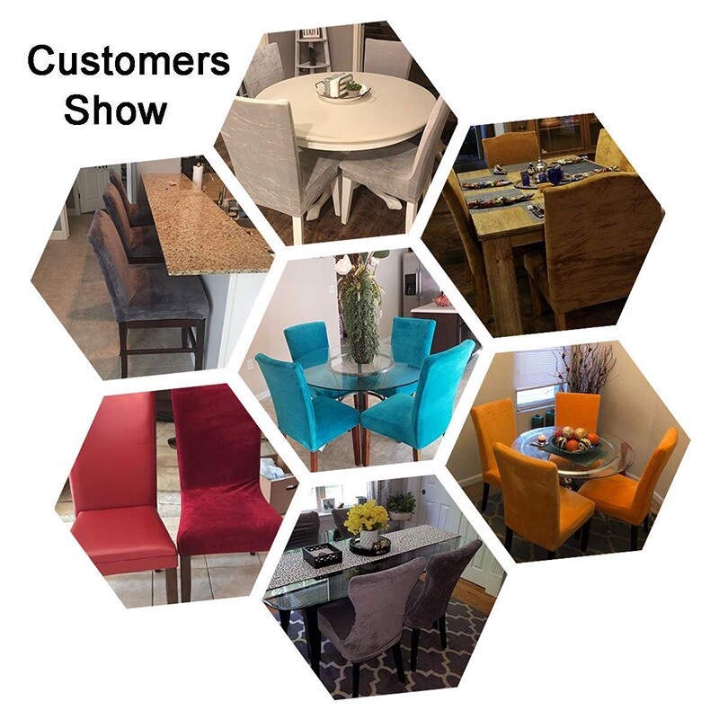 Luksusa samta krēslu pārvalki Biezi mīksti krēslu sēdekļu pārvalki Plain spandeksa krēsla aizsargs banketu birojs pelēks noņemams restorāns