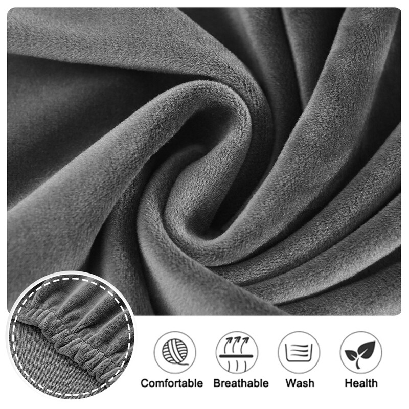 Luksusa samta krēslu pārvalki Biezi mīksti krēslu sēdekļu pārvalki Plain spandeksa krēsla aizsargs banketu birojs pelēks noņemams restorāns