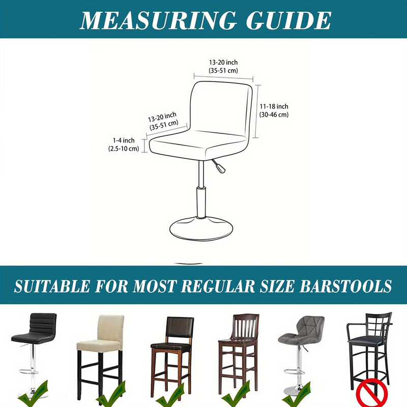 1 vnt. Atsparus vandeniui aliejui ir nešvarumams PU odinis kėdės užvalkalas Nuimamas trumpas nugaros kėdės užvalkalas baro kėdės užvalkalas