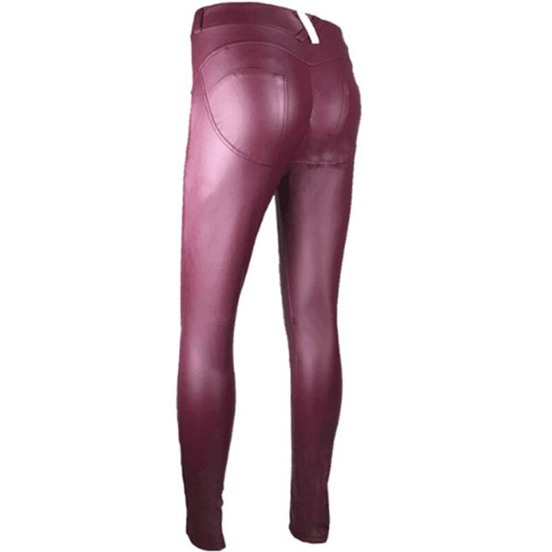 Ādas legingi Push Up Sports Seksīga sieviete Leggins Bezšuvju treniņš sporta zālē Sieviešu apģērbi Korejiešu modes legingi sievietēm