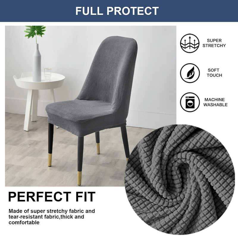 Kukorica Jacquard ívelt háttámla étkezőszék huzat, dupla színű formatervezés, rugalmas ívű, ülőgarnitúra tok Mosható, szennyeződésmentes otthoni dekoráció 1 db