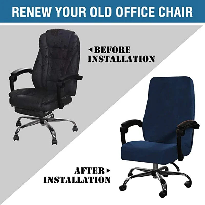 Biroja datoru krēslu pārvalki krēsla aizsargi melni zili augstas kvalitātes Housse De Chaise, ieskaitot roku balstu Velet Gamer krēslu pārvalkus