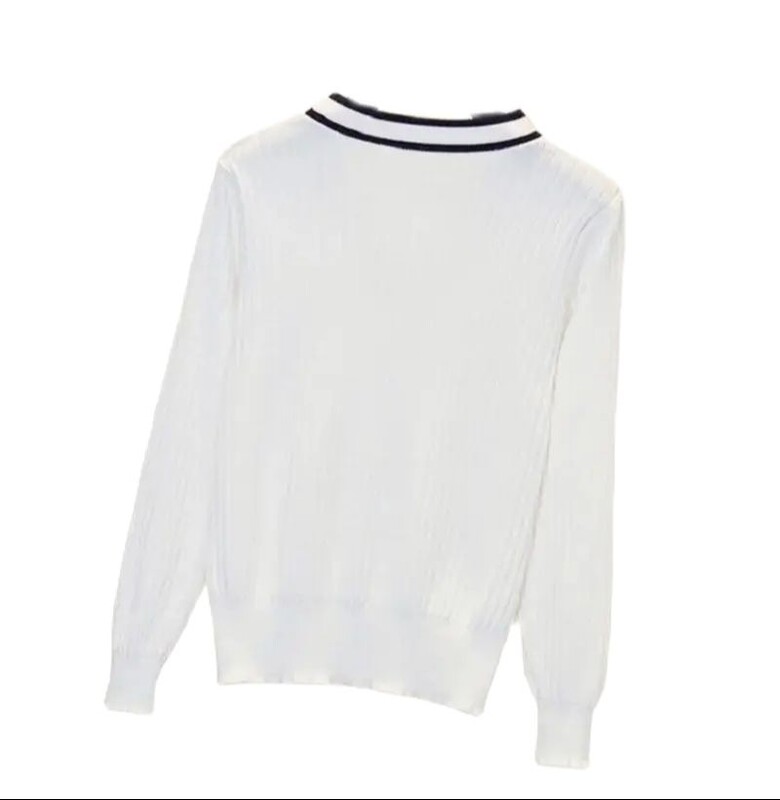 Sieviešu džemperis ar V kakla izgriezumu korejiešu modes stils Elegants trikotāža Pavasara šiks vintage slaids džemperis ar garām piedurknēm