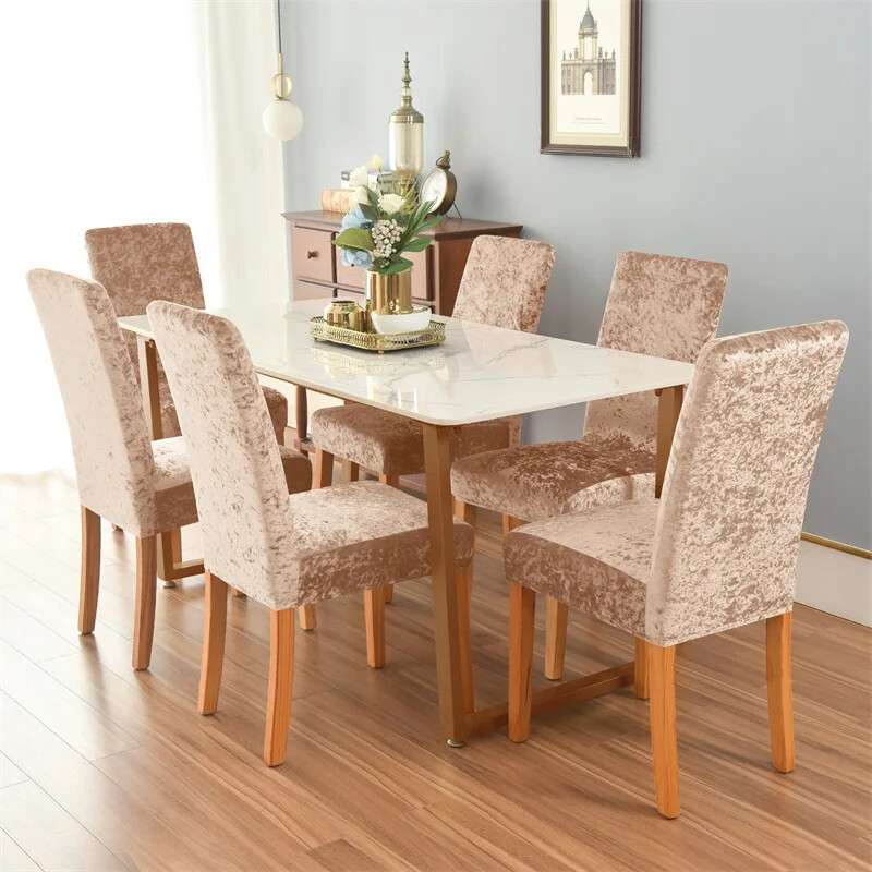 Husă pentru scaun din catifea, țesătură strălucitoare, dimensiune universală, husă pentru scaun de masă, elastică, pentru banchete, nuntă, hotel