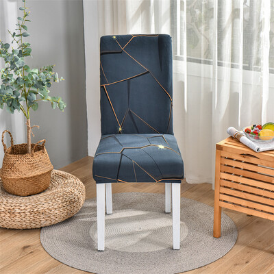 Husă pentru scaun de sufragerie din spandex, 1 buc, elastică, imprimată, din poliester, pentru sufragerie de hotel, birou, banchet, decor acasă