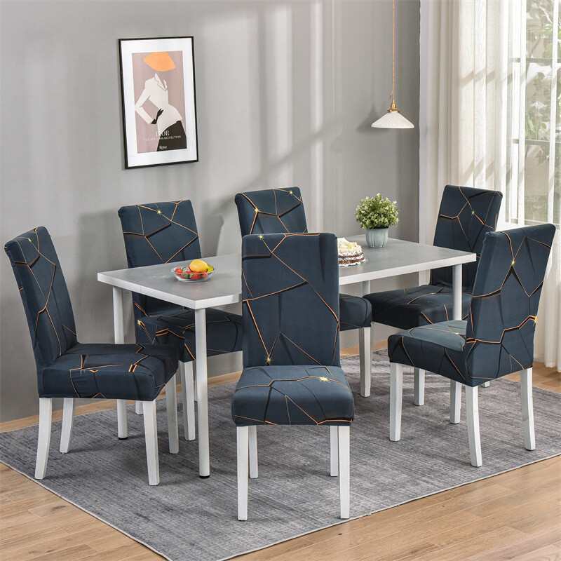 Husă pentru scaun de sufragerie din spandex, 1 buc, elastică, imprimată, din poliester, pentru sufragerie de hotel, birou, banchet, decor acasă