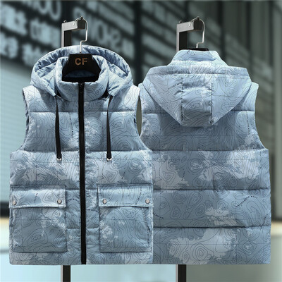 Mărime mare 8XL pentru bărbați, camuflaj, vestă îngroșată, iarnă, caldă, fără mâneci, vestă ocazională pentru bărbați, haină de lucru.