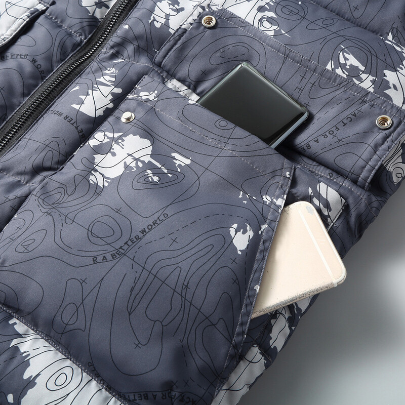 Mărime mare 8XL pentru bărbați, camuflaj, vestă îngroșată, iarnă, caldă, fără mâneci, vestă ocazională pentru bărbați, haină de lucru.