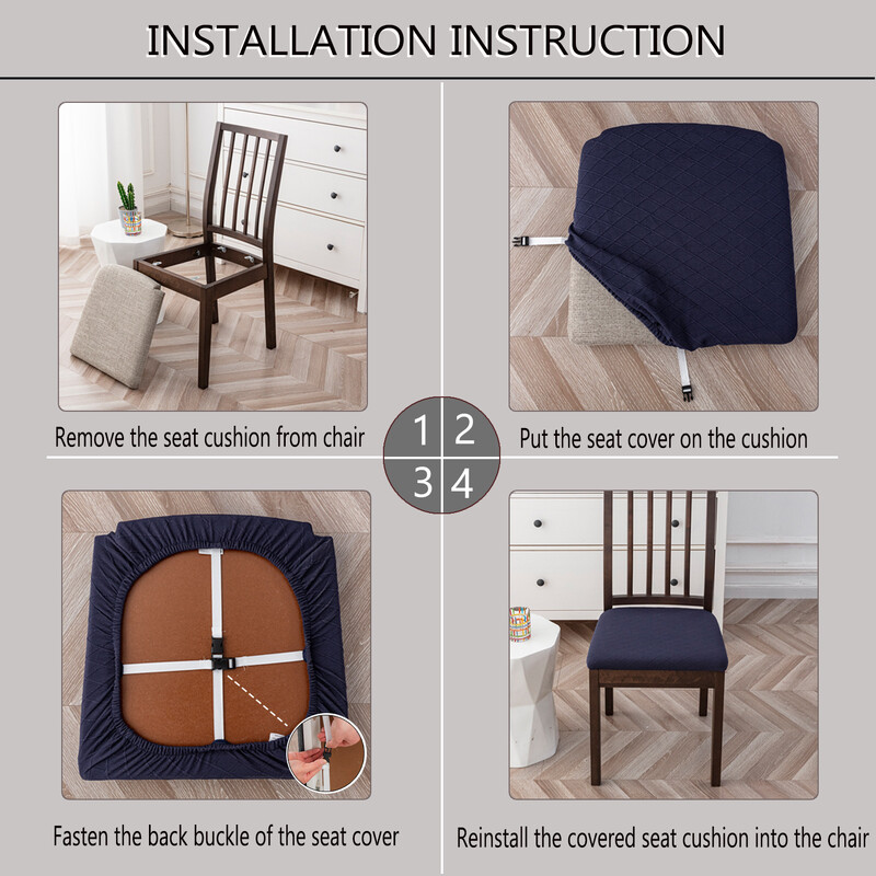 1/2/4/6 husă pentru scaun jacquard cu modele de diamante, husă pentru scaune mici pentru banchete, huse pentru sufragerie de culoare solidă