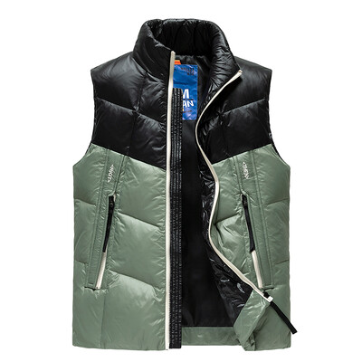 Téli tollmellények Férfi Állógallér 90% Kacsatoll Mellények Patchwork Meleg Ujjatlan Mellény Masszív Homme Parkas Férfi Ruházat