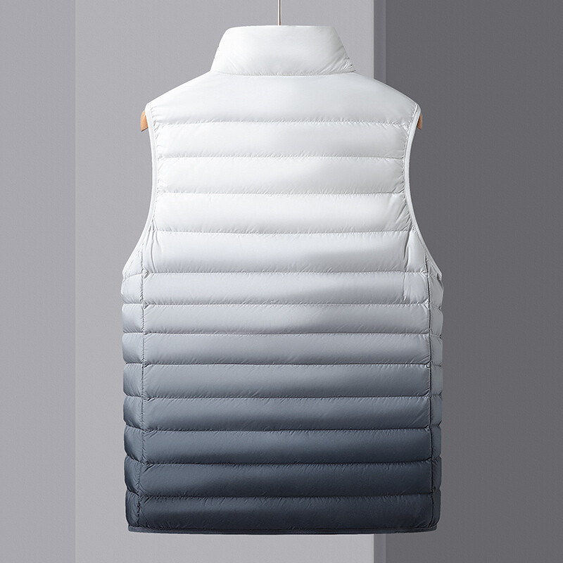 Ultrakönnyű pehelymellények férfi 90%-os fehér kacsatoll színátmenetes téli mellények divatos hordozható ujjatlan mellény Homme meleg parkok