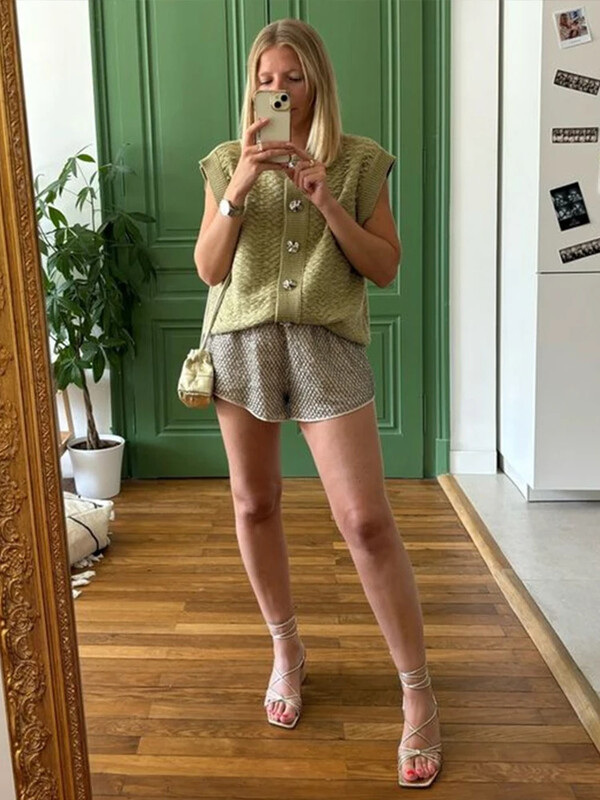 Vestă tricotată cu un singur piept de modă pentru femei, ocazional, cu gâtul O, fără mâneci, pentru femei, Top 2024, toamnă, vestă nouă pentru doamnă High Street