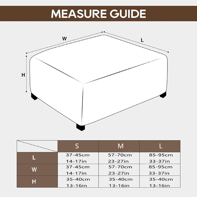 T formos žakardo kvadratinis taburetės užvalkalas Osmanų išmatų užvalkalas Elastingas sofos kojų atramos užvalkalas, skirtas svetainės biuro namų dekoravimui