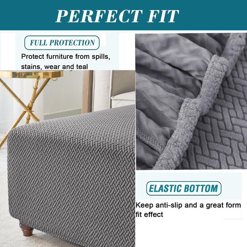 T formos žakardo kvadratinis taburetės užvalkalas Osmanų išmatų užvalkalas Elastingas sofos kojų atramos užvalkalas, skirtas svetainės biuro namų dekoravimui