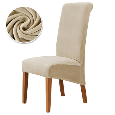 Husă pentru scaun din catifea, supradimensionată, cu spate lung, din spandex, pentru scaun de luat masa, husă mare elastică, elastică, pentru banchet de bucătărie de acasă