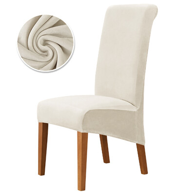 Husă pentru scaun din catifea, supradimensionată, cu spate lung, din spandex, pentru scaun de luat masa, husă mare elastică, elastică, pentru banchet de bucătărie de acasă