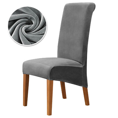 Husă pentru scaun din catifea, supradimensionată, cu spate lung, din spandex, pentru scaun de luat masa, husă mare elastică, elastică, pentru banchet de bucătărie de acasă