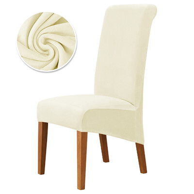 Husă pentru scaun din catifea, supradimensionată, cu spate lung, din spandex, pentru scaun de luat masa, husă mare elastică, elastică, pentru banchet de bucătărie de acasă