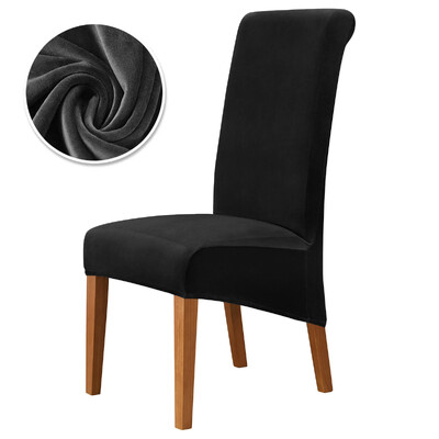 Husă pentru scaun din catifea, supradimensionată, cu spate lung, din spandex, pentru scaun de luat masa, husă mare elastică, elastică, pentru banchet de bucătărie de acasă