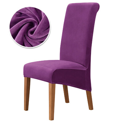 Husă pentru scaun din catifea, supradimensionată, cu spate lung, din spandex, pentru scaun de luat masa, husă mare elastică, elastică, pentru banchet de bucătărie de acasă