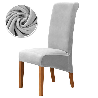 Husă pentru scaun din catifea, supradimensionată, cu spate lung, din spandex, pentru scaun de luat masa, husă mare elastică, elastică, pentru banchet de bucătărie de acasă